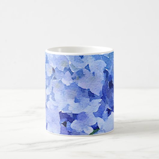 Blauwe en periwinkle hydrangea-mok koffiemok (Center)