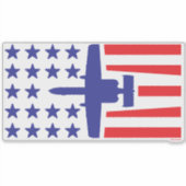 Blauwe en rode A-10 sterren en strips Sticker (Voorkant)