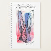  blauwe en rode Abstracte kunst Planner (Voorkant)