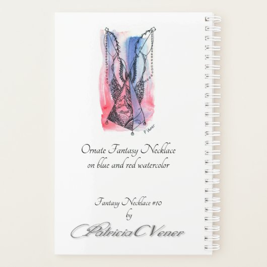  blauwe en rode Abstracte kunst Planner (Achterkant)