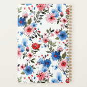 Blauwe en rode Floral Planner (Achterkant)
