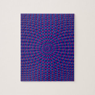 Blauwe en rode geometrische cirkels Puzzle Legpuzzel