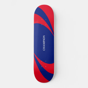 Blauwe en rode golvende lijnen skateboard