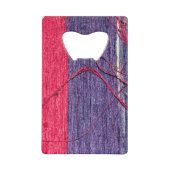 Blauwe en rode handgemaakte Thaise zijde Kredietkaart Flessenopener (Voorkant)
