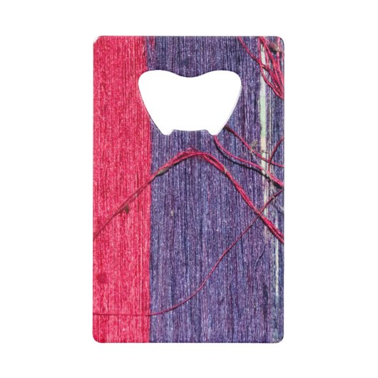 Blauwe en rode handgemaakte Thaise zijde Kredietkaart Flessenopener (Voorkant)