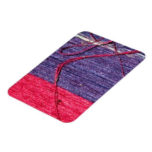 Blauwe en rode handgemaakte Thaise zijde Magneet (Linkerzijde)