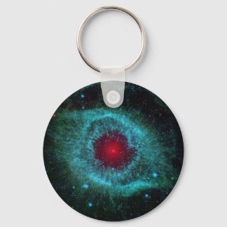 Blauwe en rode "helix nebula star"-cluster sleutelhanger