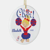 Blauwe en rode krondeklare ornament (Rechts)