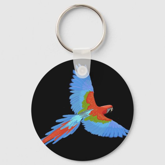 Blauwe en rode Macaw Sleutelhanger (Voorkant)