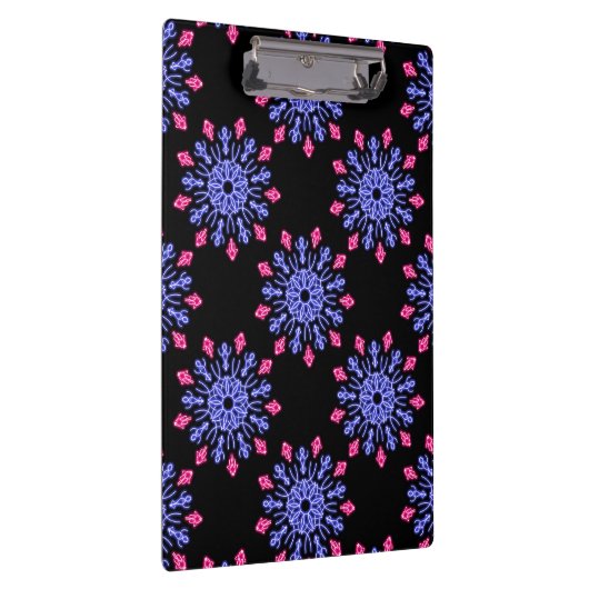 Blauwe en rode neonbloem klembord (Rechts)