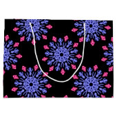 Blauwe en rode neonbloem large cadeautasje (Achterkant)