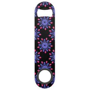 Blauwe en rode neonbloem speed flessenopener