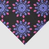 Blauwe en rode neonbloem tissuepapier (Detail)