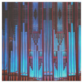 Blauwe en rode orgaanbuizen stof (Swatch)