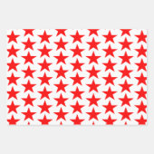 Blauwe en rode sterren inpakpapier vel (Voorkant)