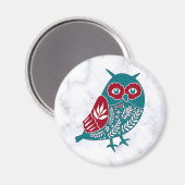 Blauwe en rode  vogelpest magneet (Voorkant / Achterkant)