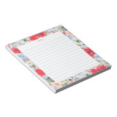 Blauwe en rode Waterverf bloemen Notitieblok (Schuin)