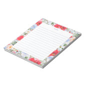 Blauwe en rode Waterverf bloemen Notitieblok (Gedraaid)