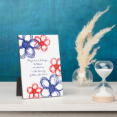 Blauwe en rode wilde bloemen fotoplaat (Zijkant)