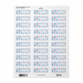 Blauwe en roze Baby Prints en roet Prints Etiket (Full Sheet)