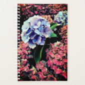 Blauwe en roze bloemen planner (Voorkant)