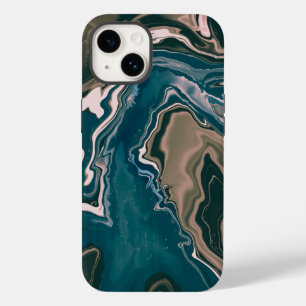 Blauwe en roze gemarmerde zwammen Case-Mate iPhone 14 hoesje