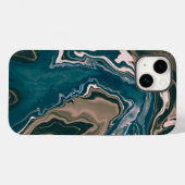 Blauwe en roze gemarmerde zwammen Case-Mate iPhone case (Achterkant (horizontaal))