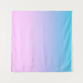 Blauwe en roze gradiëntachtergrond wandkleed (Voorkant (horizontaal))