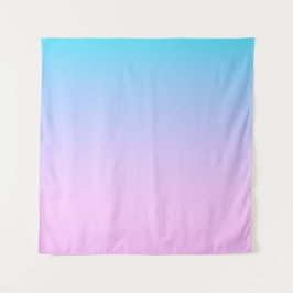 Blauwe en roze gradiëntachtergrond wandkleed