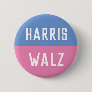 Blauwe en Roze Harris Walz-campagne Ronde Button 5,7 Cm