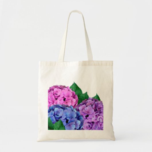 Blauwe en Roze Hydrangea Flowers Tote Bag (Voorkant)