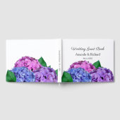Blauwe en roze hydrangea Flowers Wedding Gastenboek (Volledig)