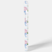 Blauwe en Roze Hydrangea Gestreepte Case-Mate iPhone Case (Achterkant / Links)