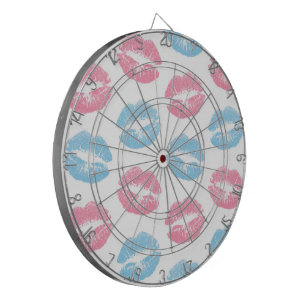 Blauwe en Roze Lippenpatroon, Lippenstift, Kus Dartbord