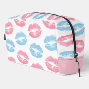 Blauwe en Roze Lippenpatroon, Lippenstift, Kus Toilettasje