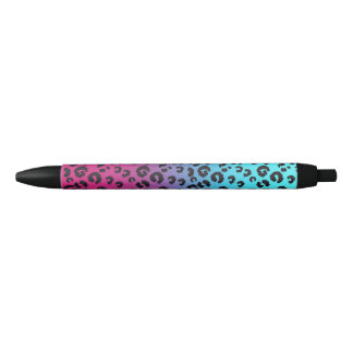 Blauwe en Roze Luipaardhuid Zwarte Inkt Pen