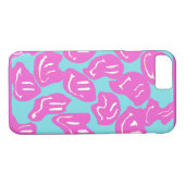 blauwe en roze melty smiley telefooncel Case-Mate iPhone case (Achterkant (Horizontaal))