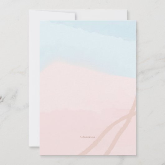 Blauwe en roze moderne religieuze uitnodiging (Achterkant)