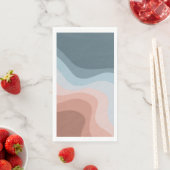 Blauwe en roze retro stijl golven servet (Insitu)