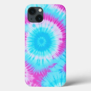 Blauwe en Roze Tie Dye Telefoonhoes iPhone 13 Hoesje