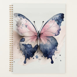 Blauwe en Roze Vlinder Planner