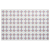 Blauwe en roze vlinder stof (Yard (91,4 cm))