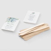 Blauwe en roze Waterverf bruiloft Handwaaier (Niet-gemonteerd)