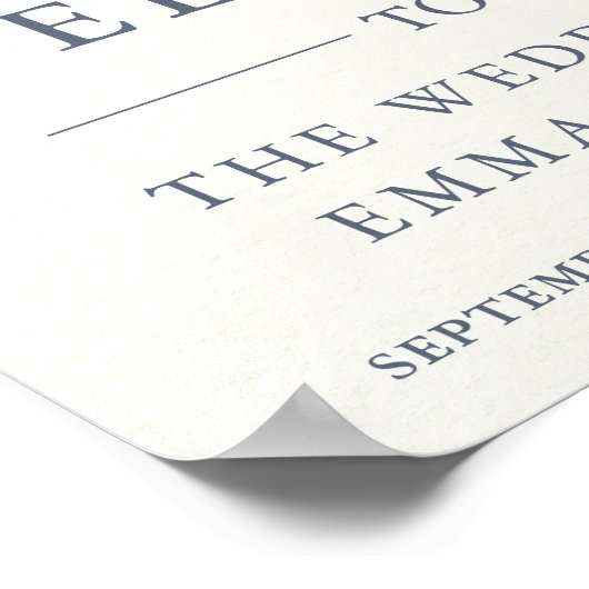 Blauwe en roze Waterverf bruiloft welkom Poster (Hoek)