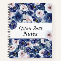 Blauwe en roze Waterverf Winter Floral