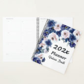 Blauwe en roze Waterverf Winter Floral Planner (Display)
