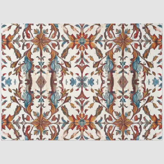 Blauwe en rustieke Herfst decoupage Tissuepapier (Voorkant)