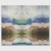 Blauwe en terracotta Waterverf Cadeaupapier (Vlak)