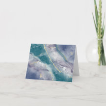 Blauwe en turquoise alcohol inkt notitiekaarten