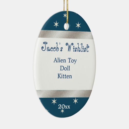 Blauwe en witte aangepaste versieroptie keramisch ornament (Rechts)